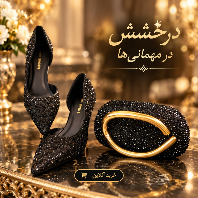 کیف مجلسی نگین دار - سه رنگ